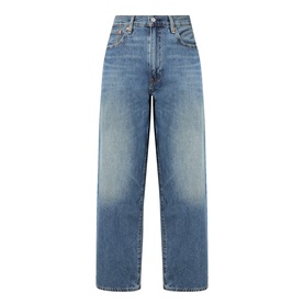 Levi's 3049 Loose Jeans in Varnished Tarnish mid-blue wash, wide-leg fit, five-pocket styling, 100% cotton denim