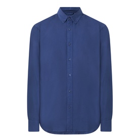 Levi's Reg Shirt in Medieval Blue Garment Dye, long-sleeve cotton shirt with button-down collar and curved hem