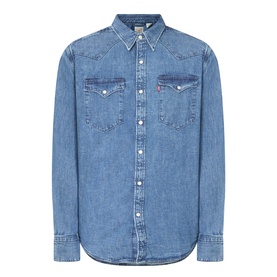 Levi's Reg Shirt in Rustic Root Hills Worn-In denim, long sleeve with double chest pockets and snap button fastening