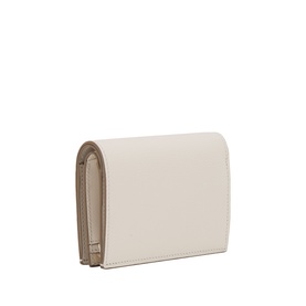 Loewe wallet in Light Ghost Grey smooth leather, trifold style with structured flap and contrast taupe interior edges