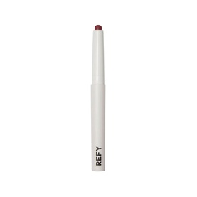 REFY Blur Liner lip pencil in deep berry-red shade, slim white retractable packaging with brand logo