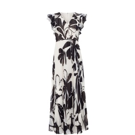 Uma Floral Pleated Flared Dress