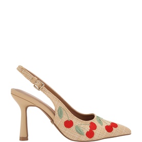 Adina Embroidered Slingback Heels