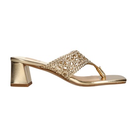 Barlo Metallic Woven Block Heels