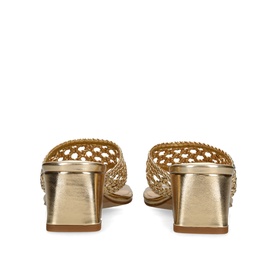 Barlo Metallic Woven Block Heels