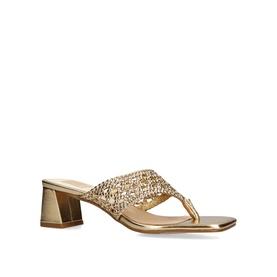 Barlo Metallic Woven Block Heels