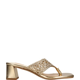 Barlo Metallic Woven Block Heels