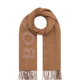 Logo Jacquard Fringed Scarf