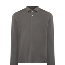 Solid Long-Sleeved Polo Shirt