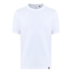 Boggi Milano white cotton-elastane crew neck T-shirt with short sleeves, shown flat on plain background
