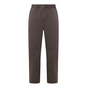 Carhartt casual trousers in Shungite brown, elasticated waistband, straight-leg cut, 100% cotton