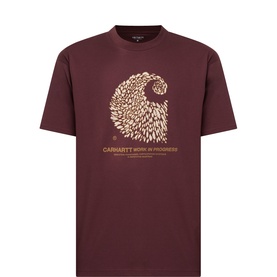 Carhartt Entrance Logo Graphic T-Shirt in Amarone, crew neck with chest eagle graphic print and logo text, short sleeves