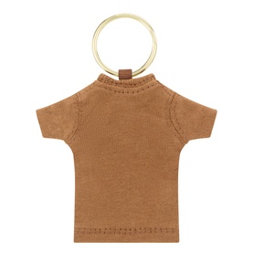 Carhartt Hamilton Brown cotton T-shirt shaped key ring with gold-tone circular ring fitting