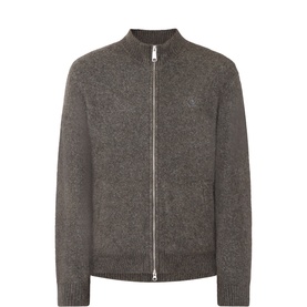 Carhartt Curtis Logo Zip Sweater in green, funnel neckline, two-way zip, ribbed trims and long sleeves