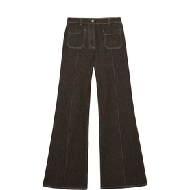 Sakura Mid-Rise Patch Pocket Flared Jeans