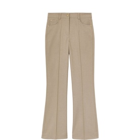 Sofia Mid-Rise Twill Flared Trousers