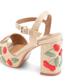 Fleur Embroidered Platform Block Heels