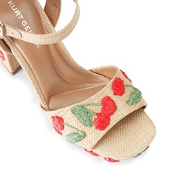 Fleur Embroidered Platform Block Heels
