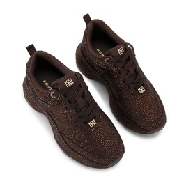 Luster Embellished Lace-Up Trainers