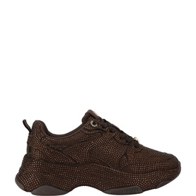 Luster Embellished Lace-Up Trainers