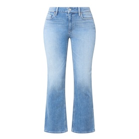 Paige Crop Boot jeans in Cinerama light blue denim, cropped flare leg, five-pocket styling, mid-rise waist
