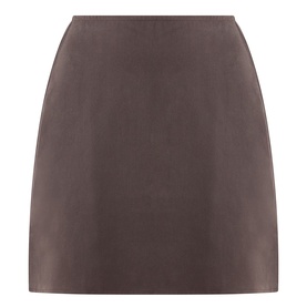 Samsoe & Samsoe Saagnet Mini Skirt in Mulch, fluid fabric mini length with side zip fastening, A-line silhouette