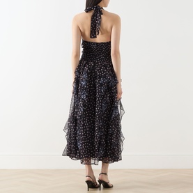 Painterly Polka Chiffon Dress