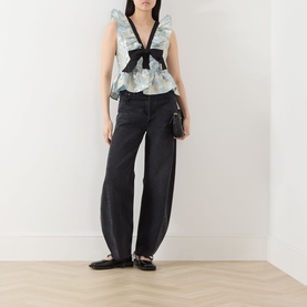 Bluebell Floral Jacquard Peplum Blouse