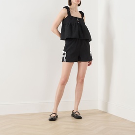 Elin Textured Crop Top & Scrunchie Set