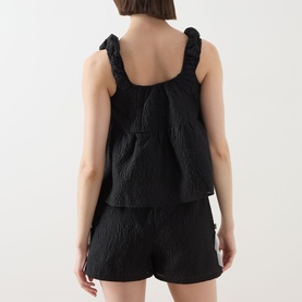 Elin Textured Crop Top & Scrunchie Set