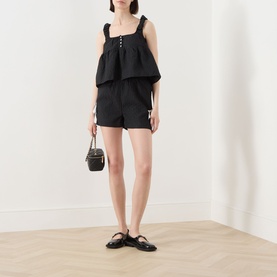 Elin Textured Crop Top & Scrunchie Set