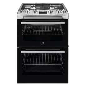 60cm Double Oven Cooker Gas Hob Stainless Steel