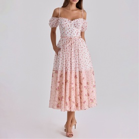 Penelope Georgette Ribbon Dress