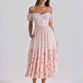 Penelope Georgette Ribbon Dress
