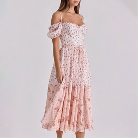 Penelope Georgette Ribbon Dress