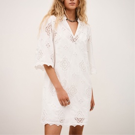 Malo Broider Anglaise Mini Flared Dress