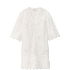 Malo Broider Anglaise Mini Flared Dress