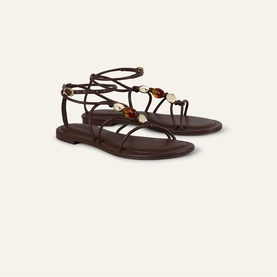 Caya Leather Flat Sandals