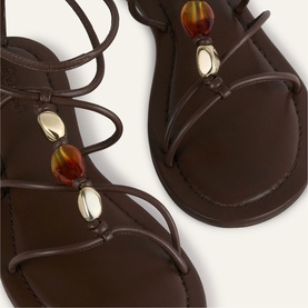 Caya Leather Flat Sandals