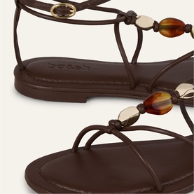 Caya Leather Flat Sandals