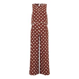 Alia Polka Dot Cropped Jumpsuit