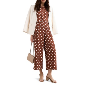 Alia Polka Dot Cropped Jumpsuit