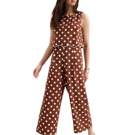 Alia Polka Dot Cropped Jumpsuit