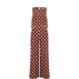 Alia Polka Dot Cropped Jumpsuit