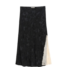 Jayla Silk Jacquard Flared Skirt