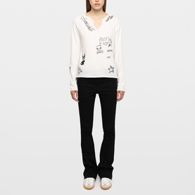 Happy Printed Henley Top