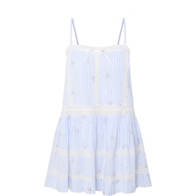 Vionett Floral Stripe Mini Dress