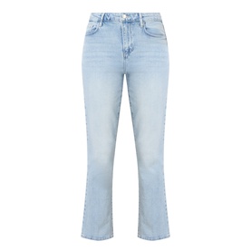 LAgence Crop Boot jeans in light blue denim, cropped length with slight flare, five-pocket style, high-rise waist