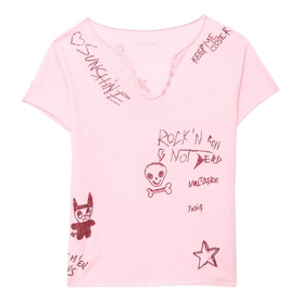 Happy Printed Henley T-Shirt