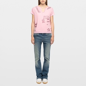 Happy Printed Henley T-Shirt